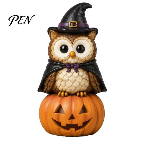 Деревянная фигурка кошки, Винтажная фигурка на Хэллоуин, Рустикальная фигурка ведьмы, зомби, совы, лягушки, Настольное украшение, Милый декор для рабочего стола, Фермерский многоуровневый поднос