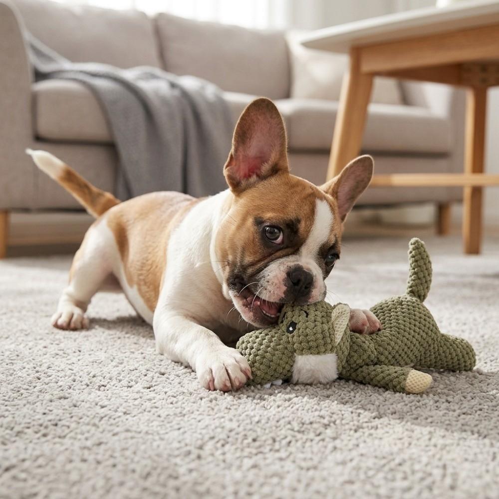 Thick Plush Fabric Squeaky Puppy Molar Toy Wolf Shaped Dog Toy Bonding Interaction Training