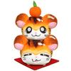 Sanei Boeki Hamtaro Zodiac Hamtaro Tiger Ham Mitarashi Kagami Mochi Plush Toy, Height 12.5cm