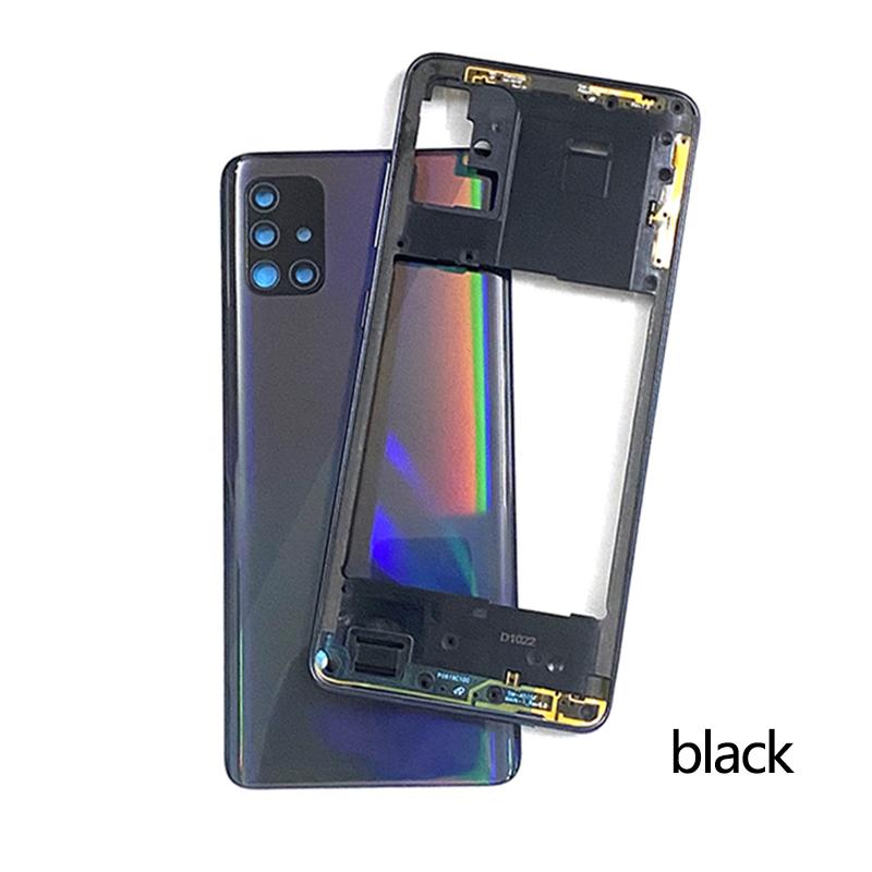 Для Samsung Galaxy A51 A515 A515F A515FN A515X Корпус Средняя Рамка крышка Аккумулятор Задняя Панель Задняя Камера Линза Логотип
