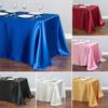1PC Wedding Table Cover Rectangle Tablecloth Protector Fabric Satin Party Decoration