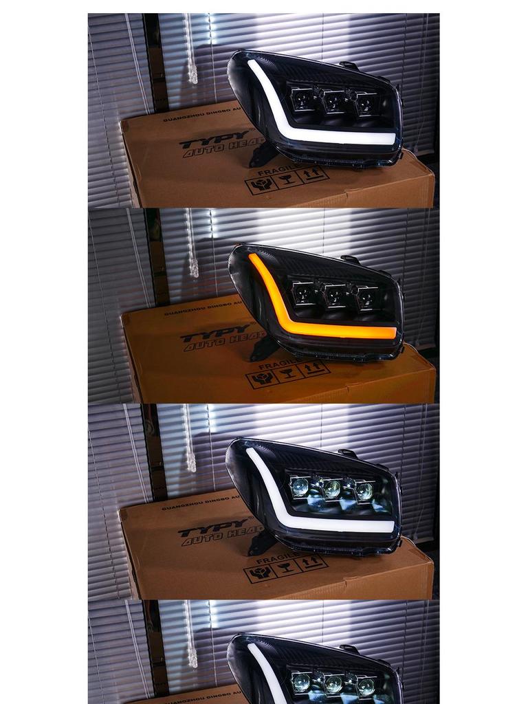 Светодиодная сборка фар с трехглазым проектором и динамическими поворотниками для Toyota RAV4 03-04