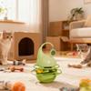 Игрушка-дозатор лакомств для кошек, вращающаяся тарелка с отверстиями для корма и колокольчиком, интерактивная игрушка-дозатор лакомств для кошек, для жевания и поиска
