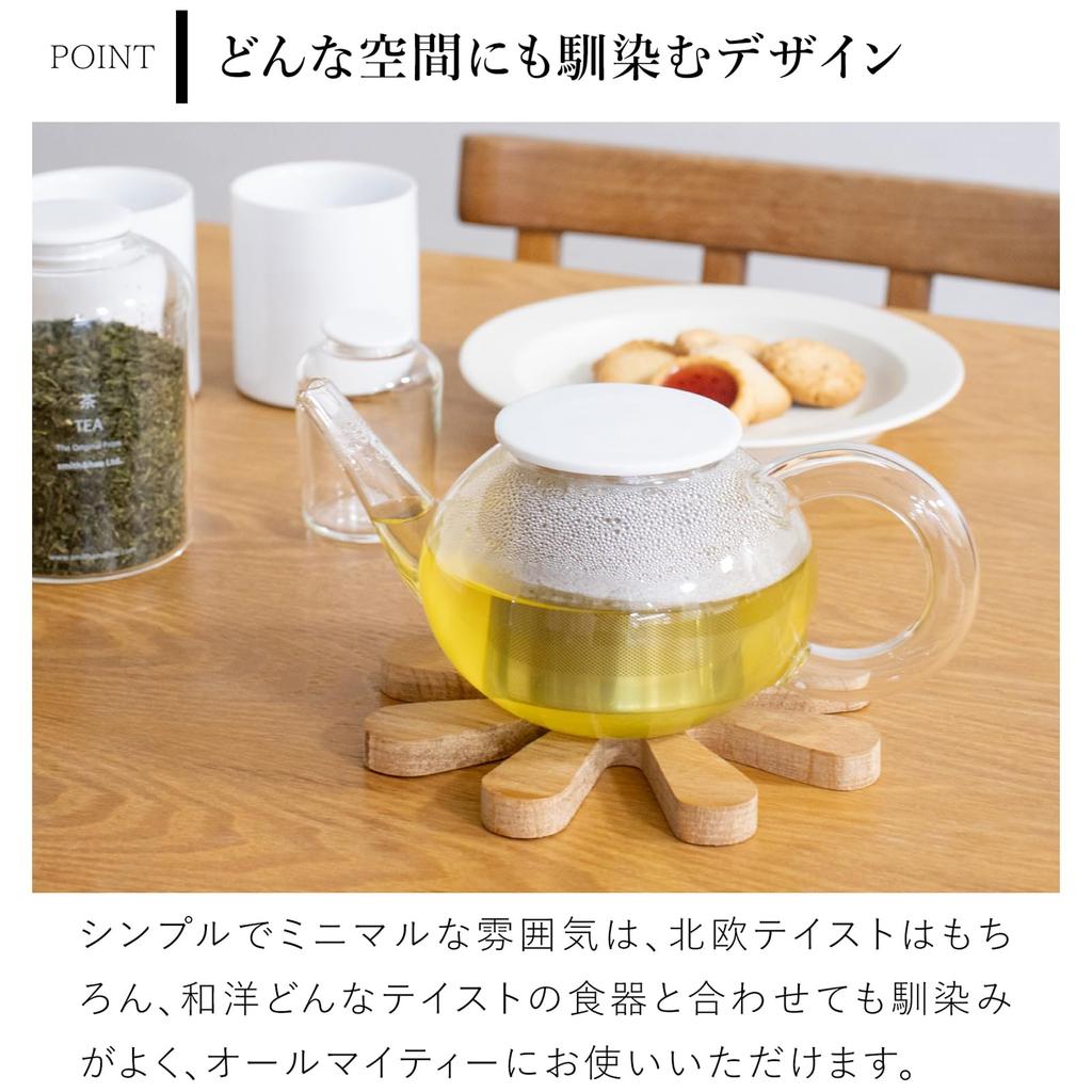 Smith & Shu Bai Hao TeaPots Clear Glass Teapot with Clear Handle (600ml)