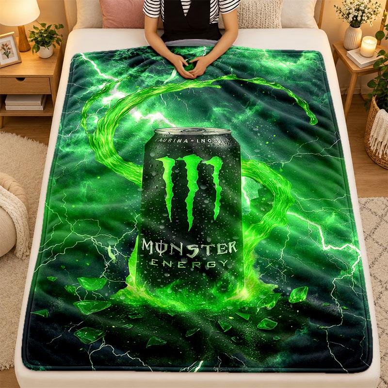 Фланелевое одеяло Monster Energy Теплое Мягкое Плед для Использования в Помещении на Диване Кровати Гостиной