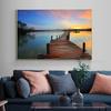 Bridge Sunset Seascape Wall Art Mountain Canvas Painting Posters and Prints Modern Wall Art Picture for Living Room Decor