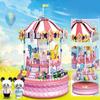 Amusement Electric Park Merry-go-round Carousel Mini LED Blocks Bricks Music Box Lighting Building Girl Toy Panda Cub Model Gift