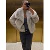 Woman Autumn Winter Faux Fur Coat Plush Fluffy Women's Jacket New In Outerwears White Red Gray Black Wool Blends Coats