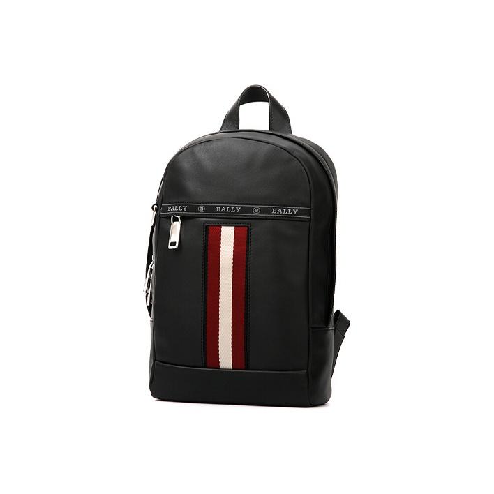 Bally Кожаная сумка через плечо в красно-белую полоску Обычная мужская сумка через плечо Черная HARI-10