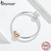 bamoer Dazzling Heart Shape Beads for Women Jewelry Making Forever Love Charm 925 Sterling Silver Charm Bracelet Bijoux SCC1223