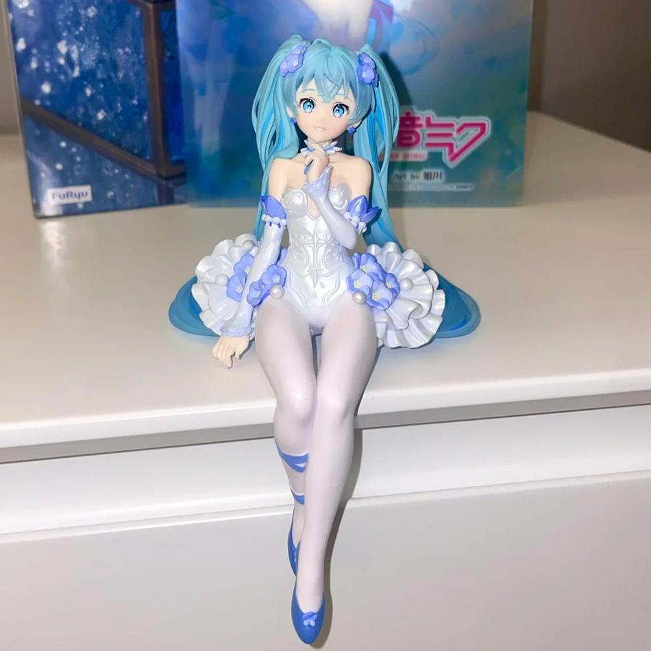 Новые 2 шт. Аниме фигурка Хацунэ Мику Розовый сакура сидячая поза ПВХ Фигурка на шарнирах модель игрушка украшение коллекционные подарки