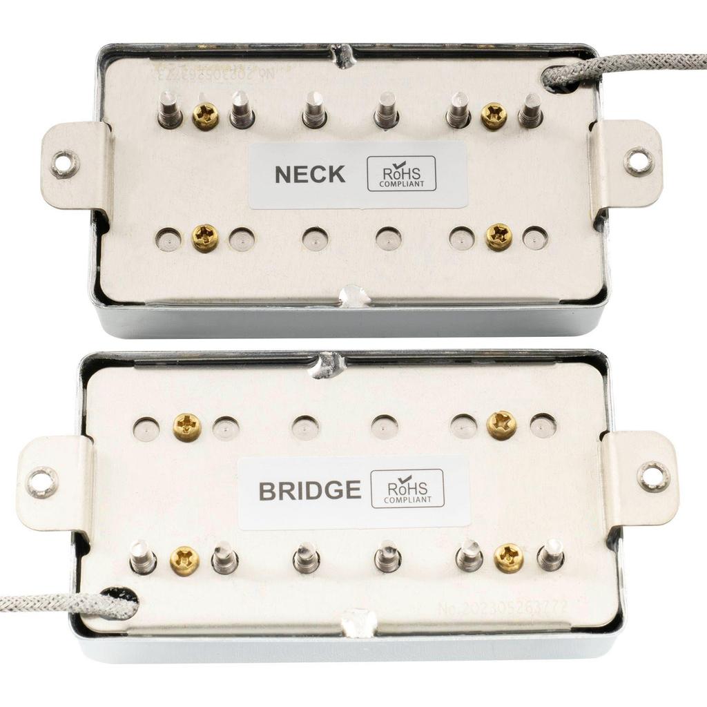 Musiclily Pro Alnico 5 LP-PAF Guitar Humbucker Pickups, Neck/Bridge 7.8K/8.8K Set for Les Paul Electric Guitars, Chrome