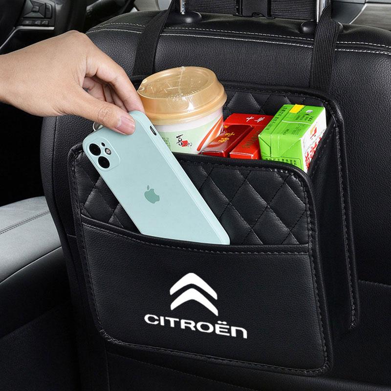 YKGBU1 Multifunctional Car Seat Storage Bag Leather Storage Bag For Citroen C1 C2 C4 C5 C3 C4L C8 Berlingo Xsara Picasso Accessories