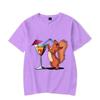 New Trendy Men T-shirt Squirrel Drinking Cocktail Funny Party Men Oversized T-shirts Short Sleeve Tops Summer Fashion Tshirts