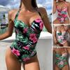 Women Summer Sexy Monokini Halter Backless Floral Print One-piece Swimsuit Quick Drying