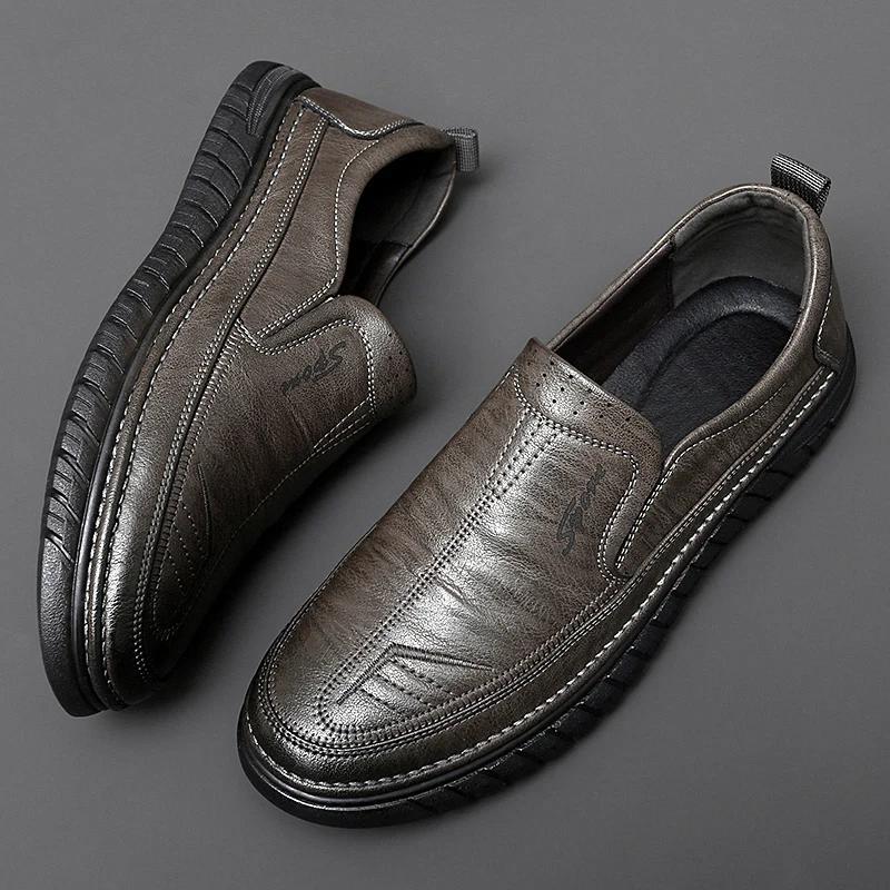 Fashion Men's Loafers Leather Flats Classics Driving Shoes Platform Footwear Men Casual Formal Business Shoes Zapatillas Para Hombre