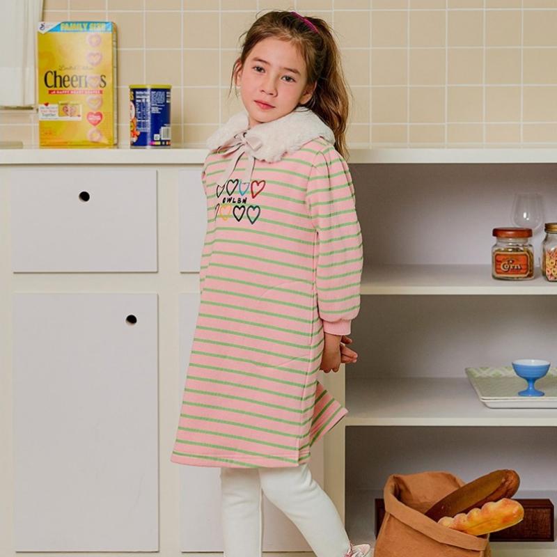 Платье флисовое Olivean Olivean Bella Stripe Pink 