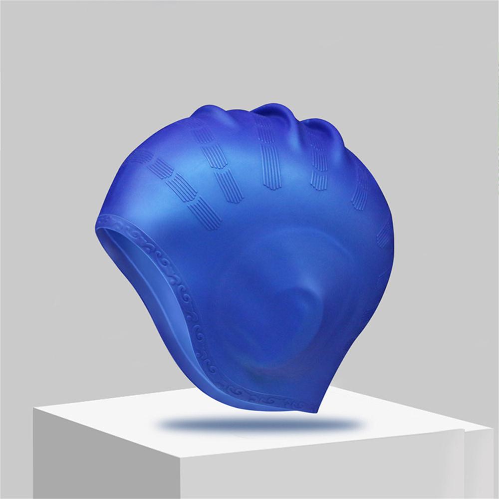 Прочная силиконовая шапочка для плавания с карманами для ушей для взрослых и подростков — защищает длинные волосы и обеспечивает высокую эластичность