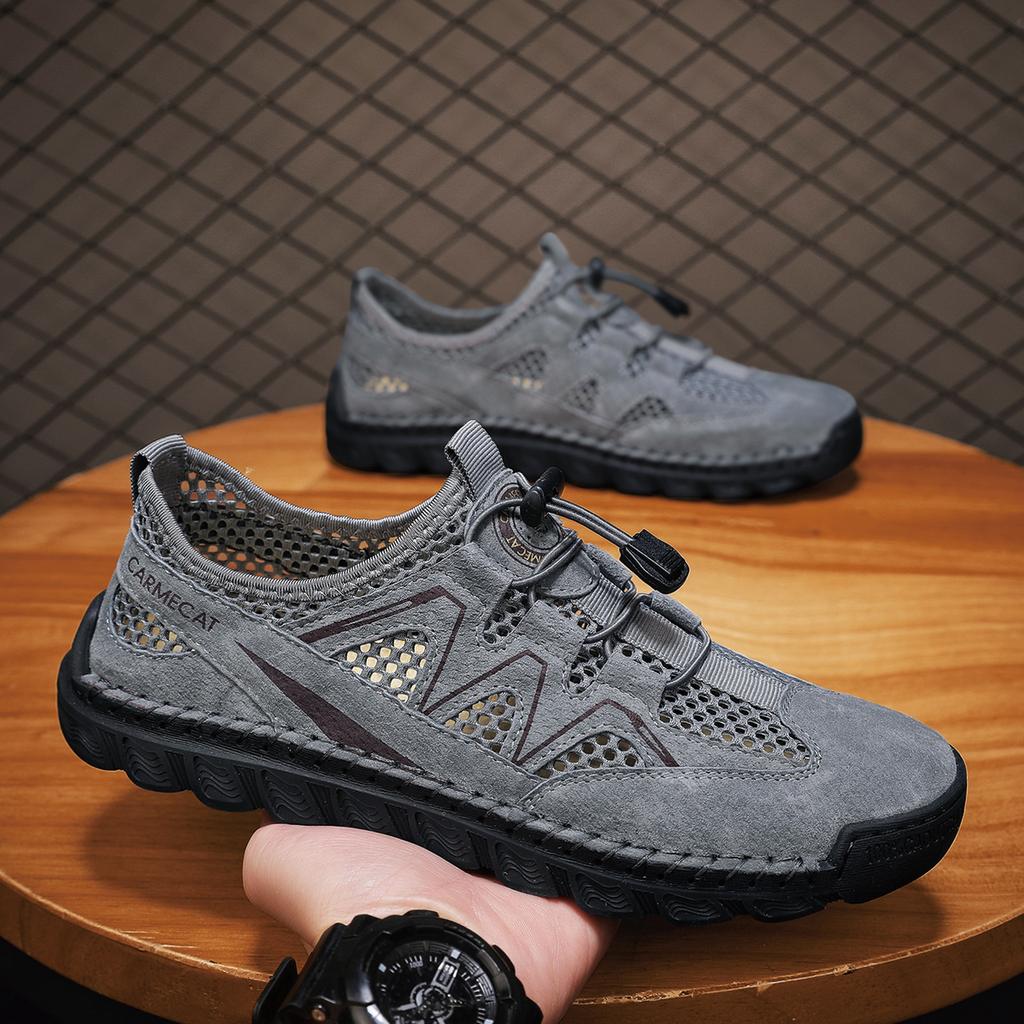 Летние мужские сандалии Сандалии для улицы из сетки Мягкие мужские сандалии Шлепанцы Сандалии ручной работы Римские тапочки для улицы