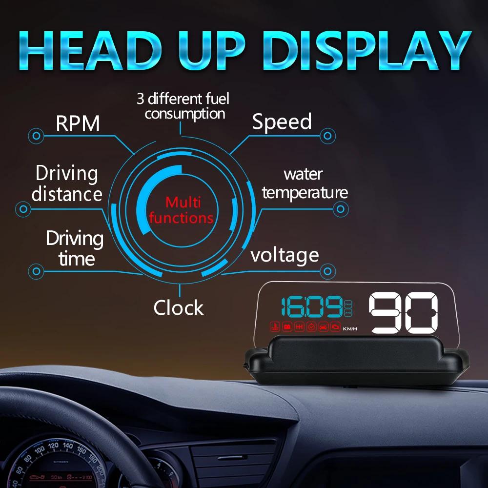 AD OBD/GPS HUD C500 T900 Проектор на лобовое стекло Зеркало Бортовой компьютер Сигнализация Cartronics Аксессуары Спидометр d