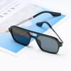 Retro Double Bridges Women Pilot Sunglasses Fashion Pink Gradient Eyewear Trending Hollow Leopard Blue Sun Glasses Men Shades