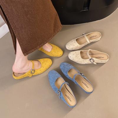 Тапочки Baotou, женские, лето 2025, новая мода, корейская версия, верхняя одежда, универсальные, с мягким дном, с плоским дном, тапочки с одной педалью
