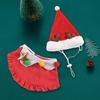 Рождественский костюм кошки Набор Шапка Санты и манишка Рождественская вечеринка Наряд для питомца для маленьких собак кошек Праздничный наряд Реквизит для фотографий