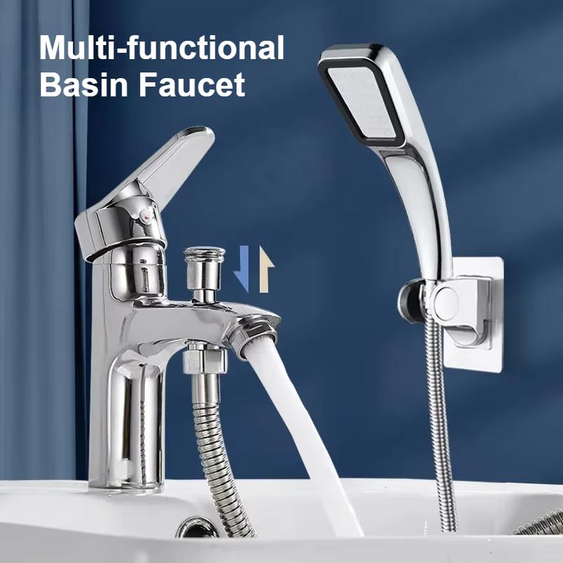 Shower Faucet Bathroom Single Hole Basin Faucet with Shower Accessories Sink Wash Basin Faucet Accessories