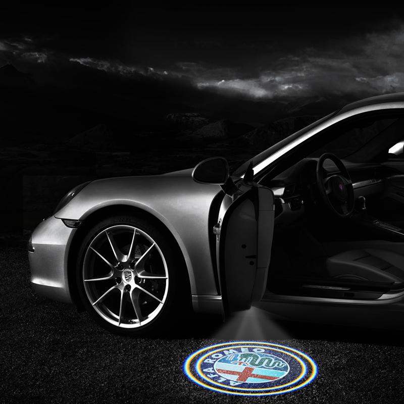 LED Wireless Car Welcome Lights Car Door HD Projector Lamp for Alfa Romeo Giulia 159 156 Stelvio 147 Sportiva Accessories