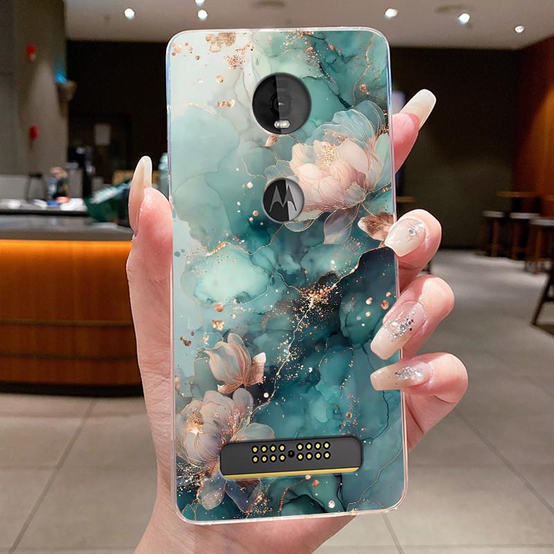 Для Motorola Moto Z4 Play Мягкий Силиконовый TPU Прозрачный Чехол Элегантный Расписной Корпус Полевой Цветок Защита от Царапин Чехол Для Moto Z4 Play
