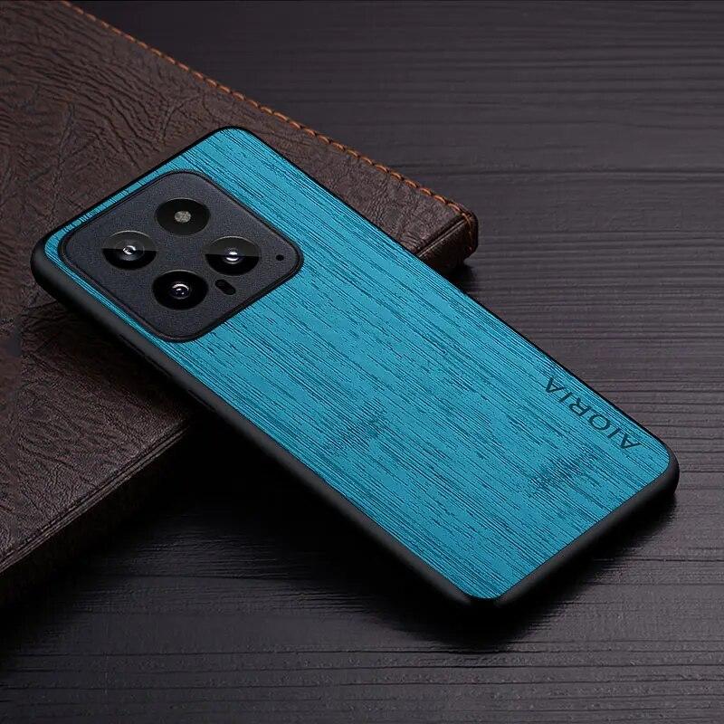 Чехол для Xiaomi 14 Pro Ultra 5G, чехол из бамбукового дерева с рисунком, кожаный роскошный чехол для xiaomi 14 pro, чехол