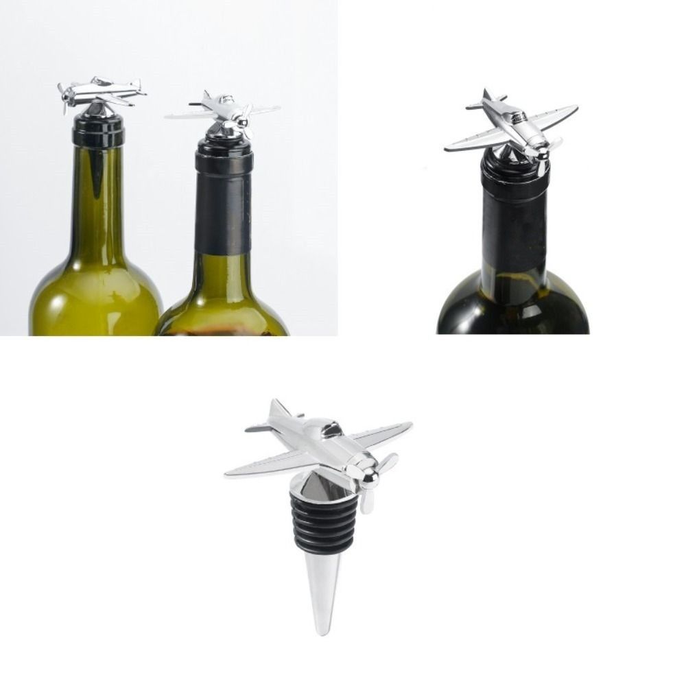 Airplane Shaped Wine Corks Metal Vacumm Sealer Creative Beer Bottle Saver Bars
