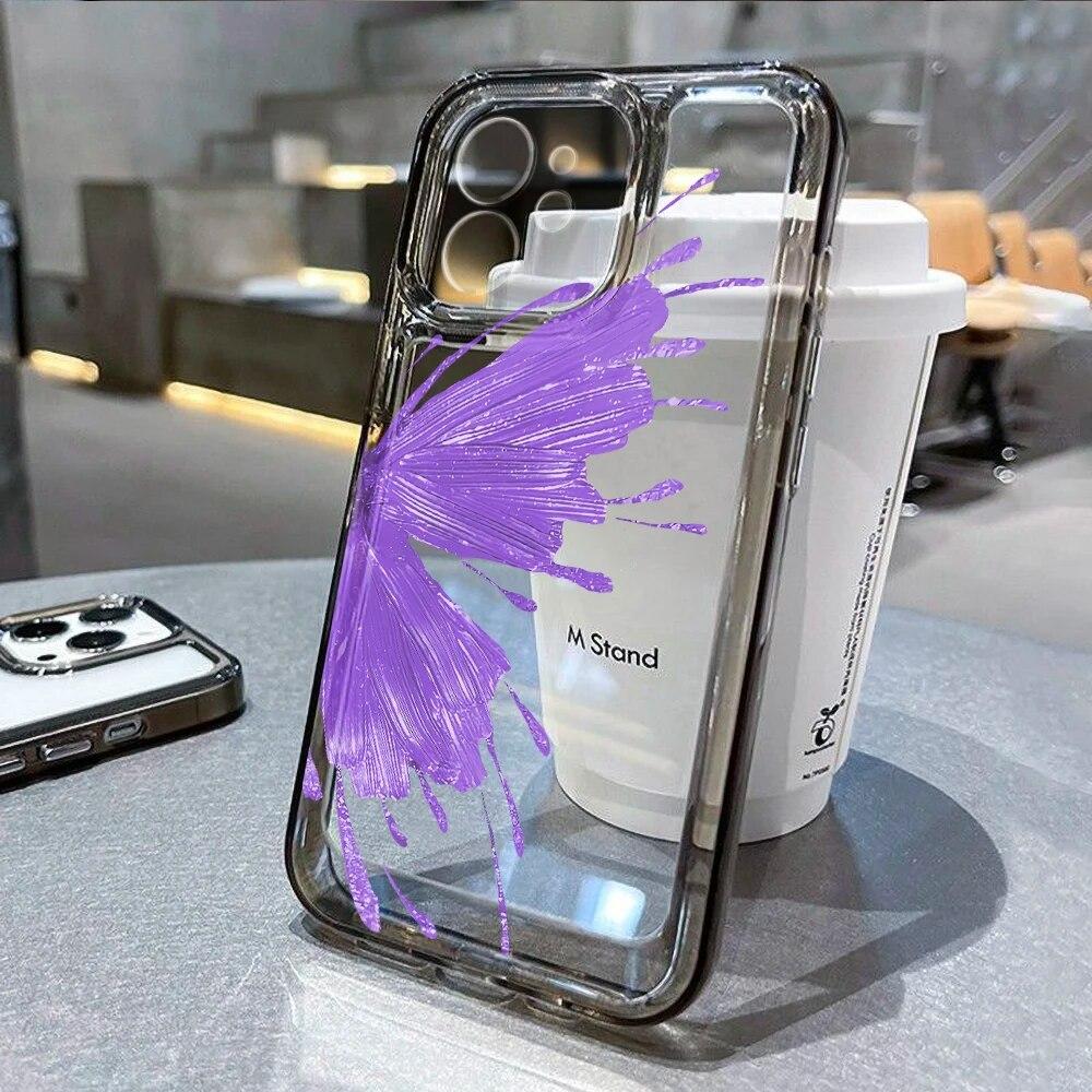 Aesthetic Butterfly Phone Case For iPhone 14 Pro Max Case iPhone 11 12 13 15 Pro Max X XS XR 7 8 SE Shockproof Soft Clear Cover