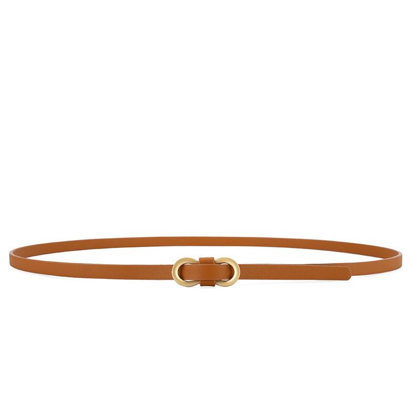 Женский ремень 105 см Корейский стиль Модный тонкий ремень Ремень для платья, рубашки Универсальный и простой Без проколов Маленький ремень из полиуретана