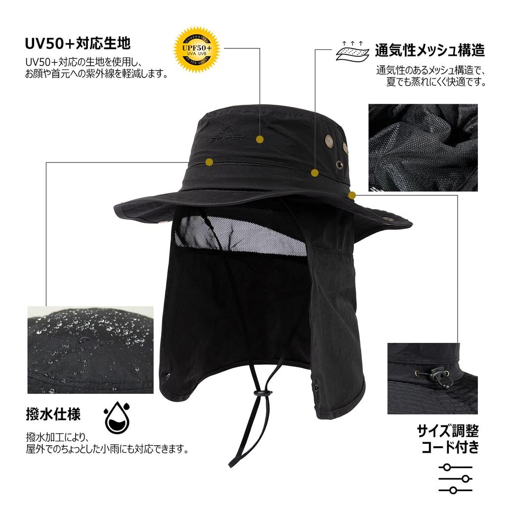 Comhats Сафари Складная Шляпа Буни для Приключений с Сетчатой Защитой Шеи и Широкими Полями для Идеальной Защиты от УФ-лучей, Идеально Подходит для Активного Отдыха, такого как и Пеший Туризм Размеры Мужская Шляпа, Капюшон,