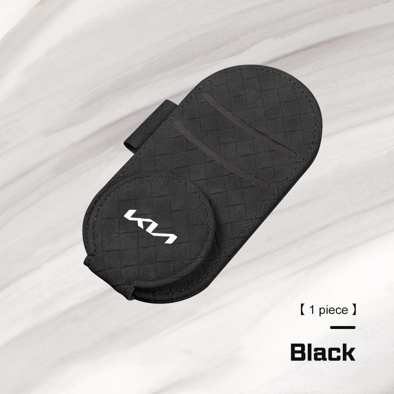 AANL1 Leather Car Visor Glasses Clip for Kia GTLine EV9 Seltos Picanto Sorento MQ4 Carnival KA4 Morning K5 k3 Carens Sunglasses Holder