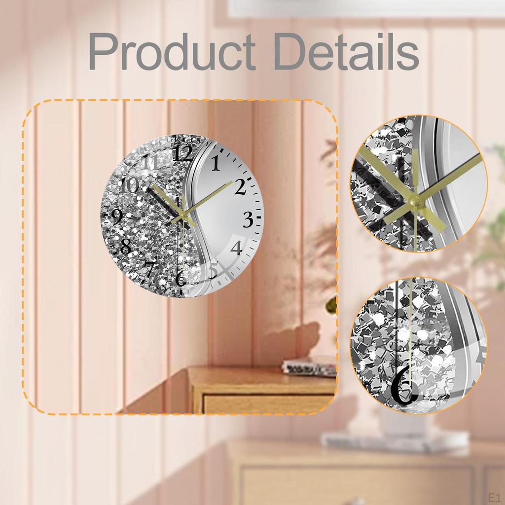Настенные часы Декоративные Эстетические Круглые Художественное Украшение Бесшумные для Офиса Столовой