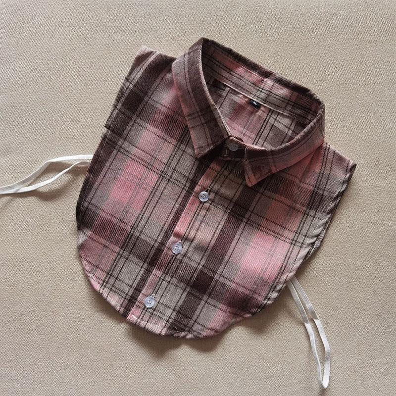 Plaid Women Shirt False Collars White Removable Lapel Collars For Women Fake Collar Women Detachable Collars Nep Kraagie