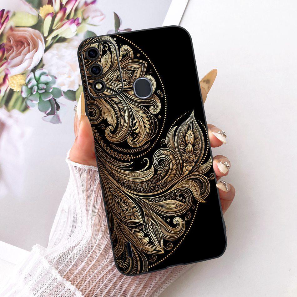 For ITEL A48 Cool Dragon Tiger Pattern Phone Case For Itel A48 Black Silicone Soft Cases