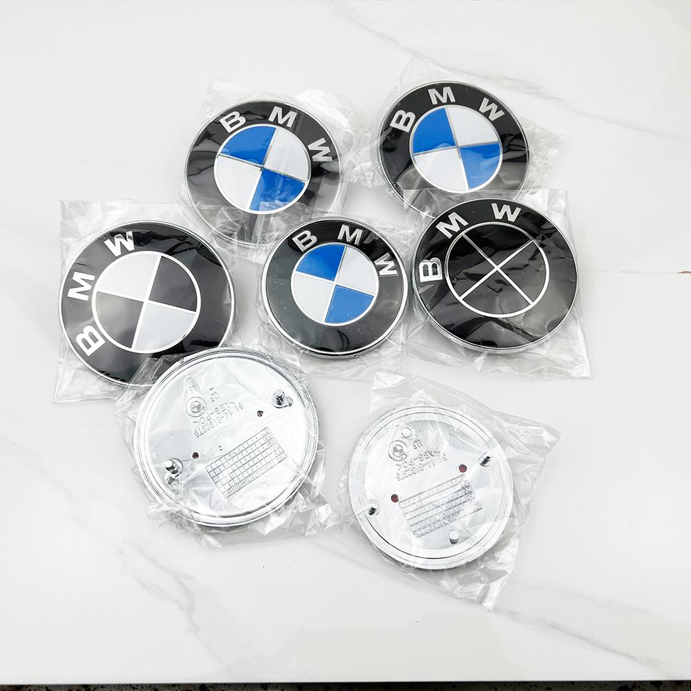 2Pcs 74mm 82mm Vehicle Front Rear Logo Decorative Housing Kit For BMW E61 F90 F07 F11 F18 Series