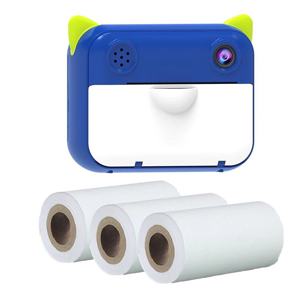 Детская камера с мгновенной печатью, детская камера, цифровая камера 1080P HD с 3 рулонами фотобумаги, макс. 32 ГБ, детская игрушечная камера на день рождения