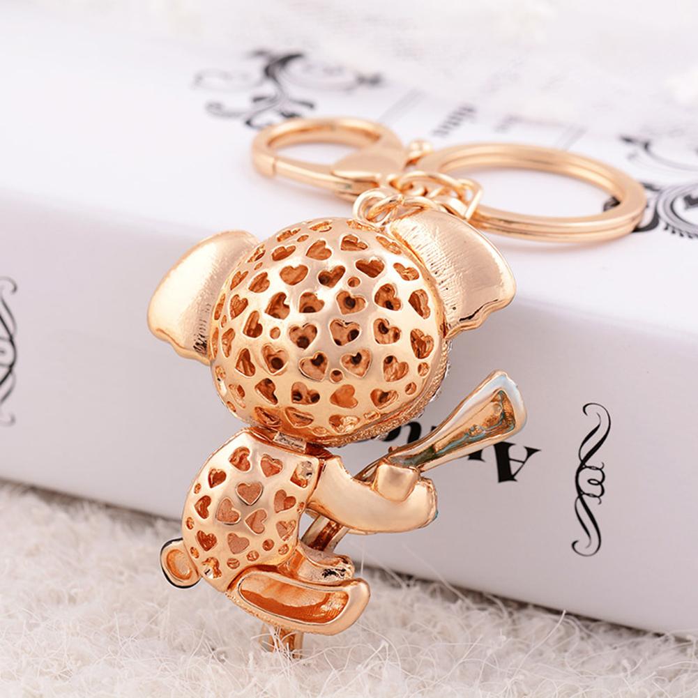 Cute Rhinestone Inlaid Koala Pendant Keychain Car Key Ring Holder Bag Charm Lovely Hanging Bag Decoration Jewelry Gift Fashion