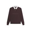 Essentials SS23 Waffle Henley Rugby With Letter Logo Print Long-Sleeve Polo Men Tops Plum FOG-SS23-054