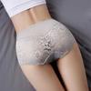 Women Underpants High Waist Tummy Control Hollow Out Lace Soft Breathable Thin Quick Dry Flower Embroidery Butt-lifted Lady Panties Briefs Underwear