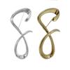 Zinc Zinc Alloy Lucky Number Brooch Gold Irregular Metallic Brooches 8-shaped Pin  Suit Coat Collar