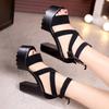 Summer Shoes Women White Open Toe Button Belt Thick Heel Wedges Platform Shoes Fashionable Casual Sandals Female