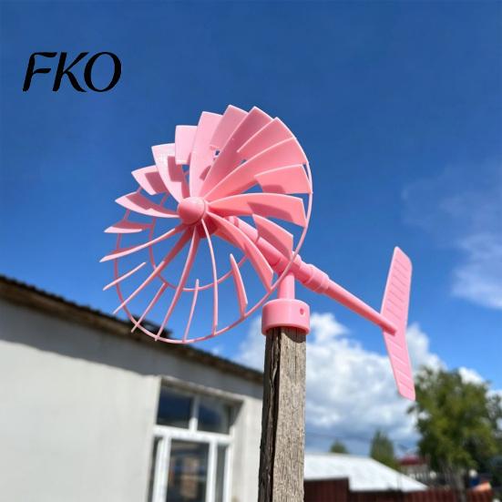 3D Printed Windmill Garden with Weathervane, Colorful Outdoor Yard Stake Hollow Wind Spinner Spinning Blades, UV-Resistant Ornament for Lawn