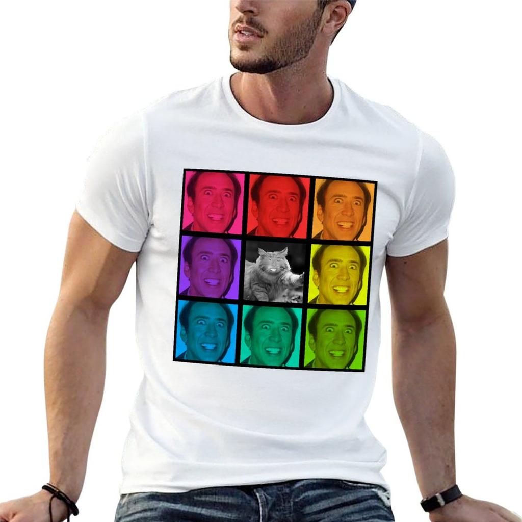 Nicolas Cage Nome Artstico De Ator E Cineasta Coppola Recebeu Muitos Prmios Rainbow Feat Nic Cage Cat Cool Tshirt