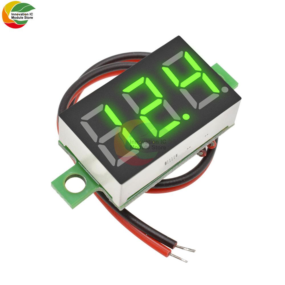 DC 12V 0,36 дюйма 2 провода Красный Синий Белый Зеленый Мини Цифровой Светодиодный Дисплей Вольтметр Панель Измеритель Напряжения 3-значная Регулировка Вольтметр