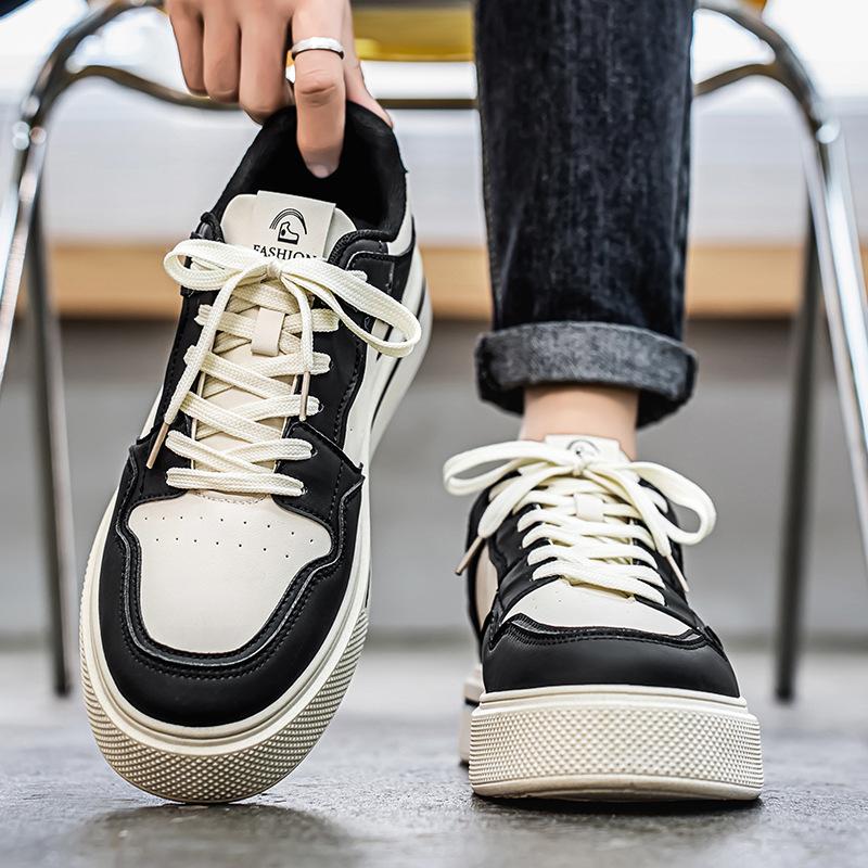 Men's Board Shoes New Light Luxury Casual Versatile Board Shoes High Value Middle School Student Travel Trend Leather Casual Shoes